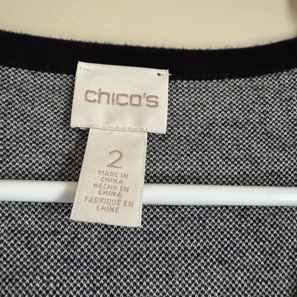 Chico's Black and white Knit Cardigan 100% Wool - Picture 6 of 9
